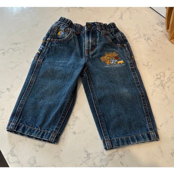Enyce Embroidered Toddler Blue Jeans 90s loose fit 6-9 months - Picture 1 of 7